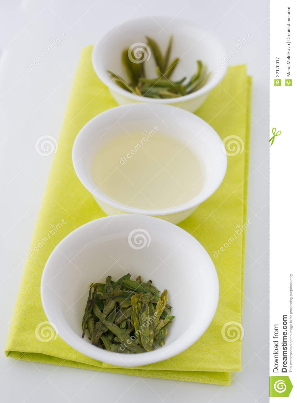 Green Tea Leaves After Brewing  Part Of Traditional Chinese Tea