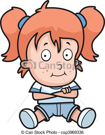 Happy Cartoon Toddler Sitting And    Csp3969336   Search Clipart