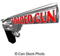 Loaded Gun Ready To Shoot Crime Shooting Danger Stock Illustrations