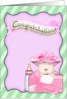 New Granddaughter Congratulations Baby Girl In Box With Banner Card
