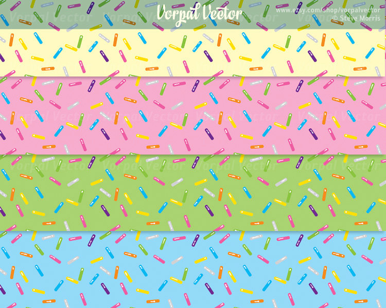 Rainbow Sprinkles Digital Paper Jimmies Birthday Party Cupcake 12x12    