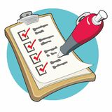 Red Pen On Checklist Stock Illustration   Image  67118097