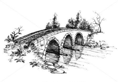 Stone Bridge Over River Sketch 2