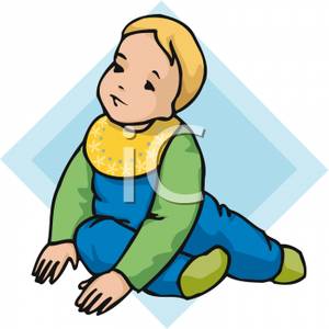 Toddler Sitting On The Floor   Royalty Free Clipart Picture