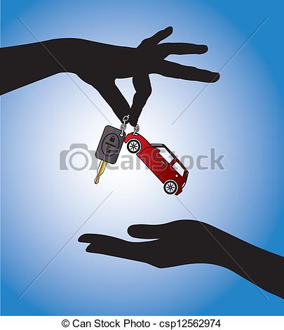 Vector   Car Sale   Handing The Car Key   Stock Illustration Royalty