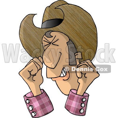 Angry Cowboy Clinching Eyes Teeth And Fists Clipart Picture  169 Djart