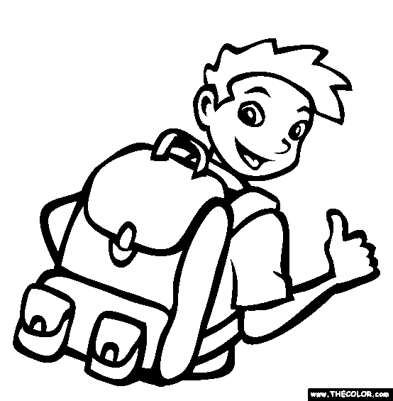 Backpack Coloring Page   Free Backpack Online Coloring