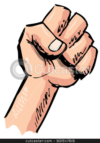 Cartoon Fist Punching Up Stock Vector Clipart Cartoon Fist Punching