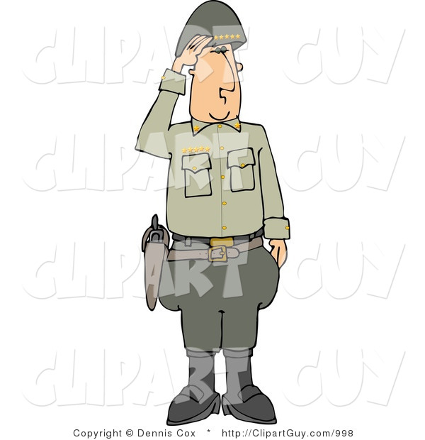 Clip Art Of A Military 5 Star General Saluting Another Officer By