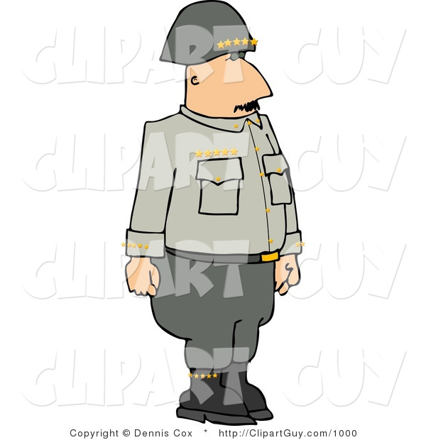 Clip Art Of A Military 5 Star General Standing At Attention By Djart