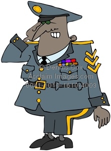 Clip Art Of A Military Five Star General Saluting To A Fellow Officer