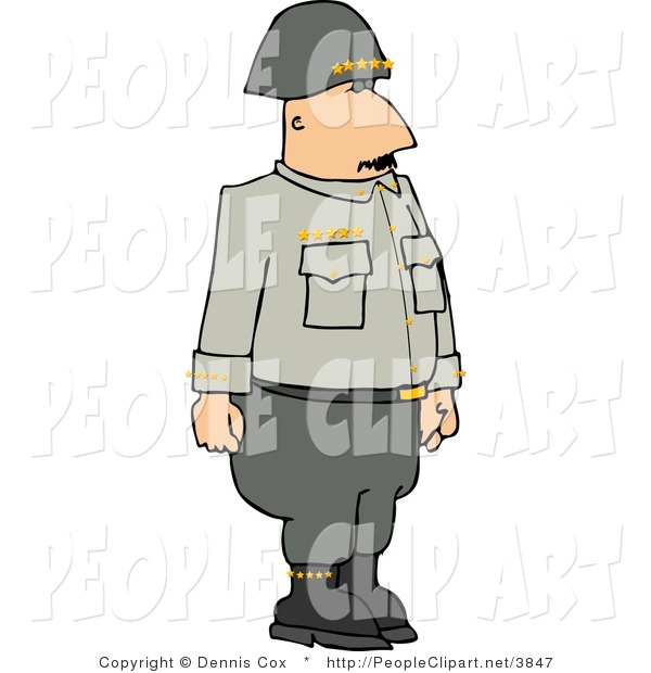 Clip Art Of A Military Five Star General Standing Upright By Djart