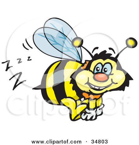 Clipart Illustration Of A Bumble Bee Character Buzzing Around While