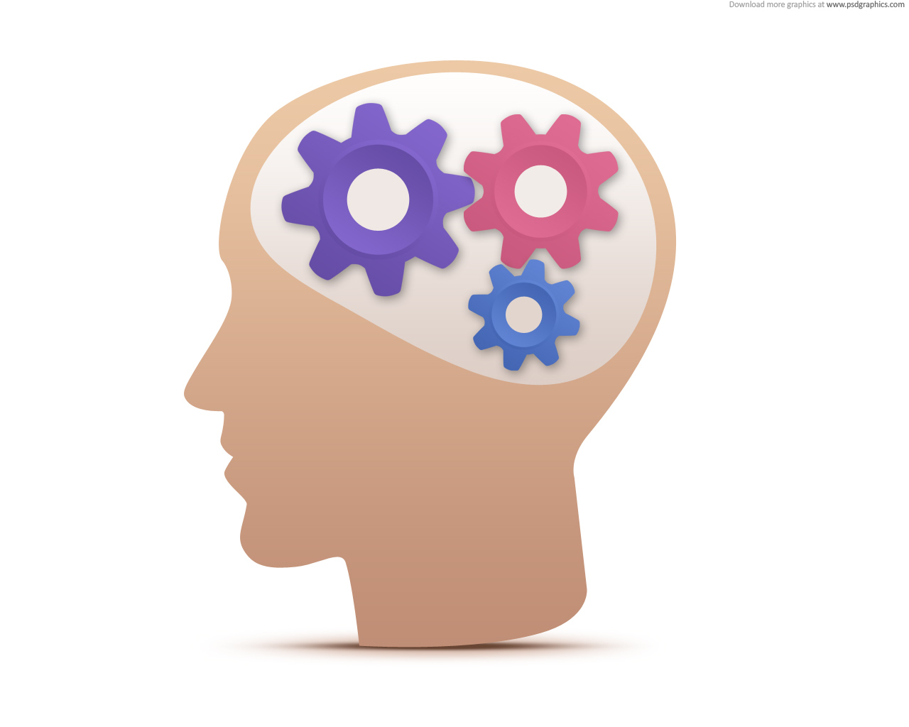 Creative Thought Head With Gears Icon  Psd    Psdgraphics