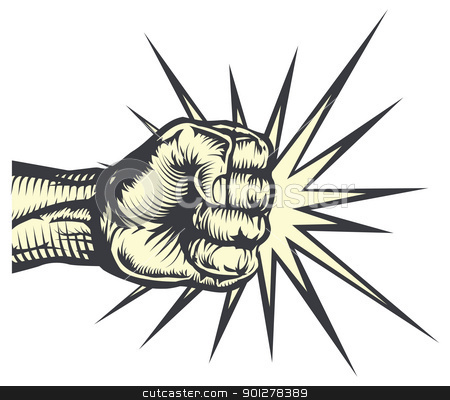 Fist Punching Stock Vector Clipart A Fist Punching Out Striking Or
