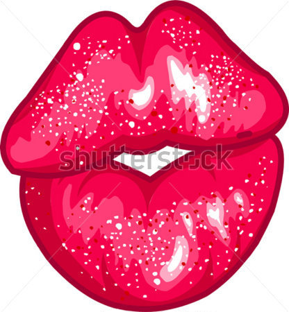 Ilustraci N Vectorial De Sonrisa Brillante Rojo Besos Labios