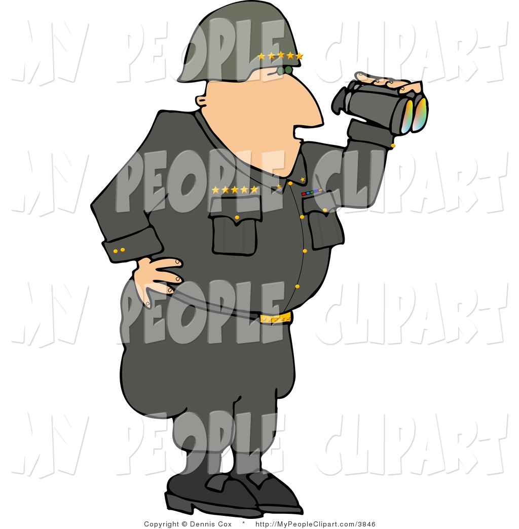 Larger Preview  Clip Art Of A Military Five Star General Looking
