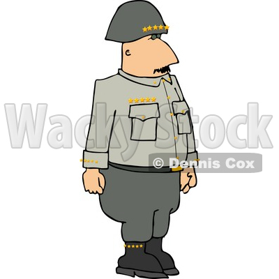 Military 5 Star General Standing Upright Clipart   Dennis Cox  4151
