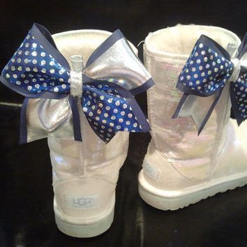 Mini Cheer Bow Ugg   Shoe Clips Set Of 2  Clip To Most Any Shoe  Show