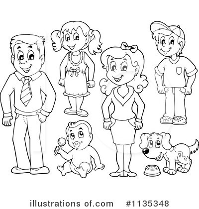 Mom Dad Brother Sister Colouring Pages
