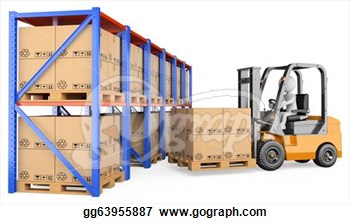 People  Forklift In A Warehouse  Stock Art Illustrations Gg63955887