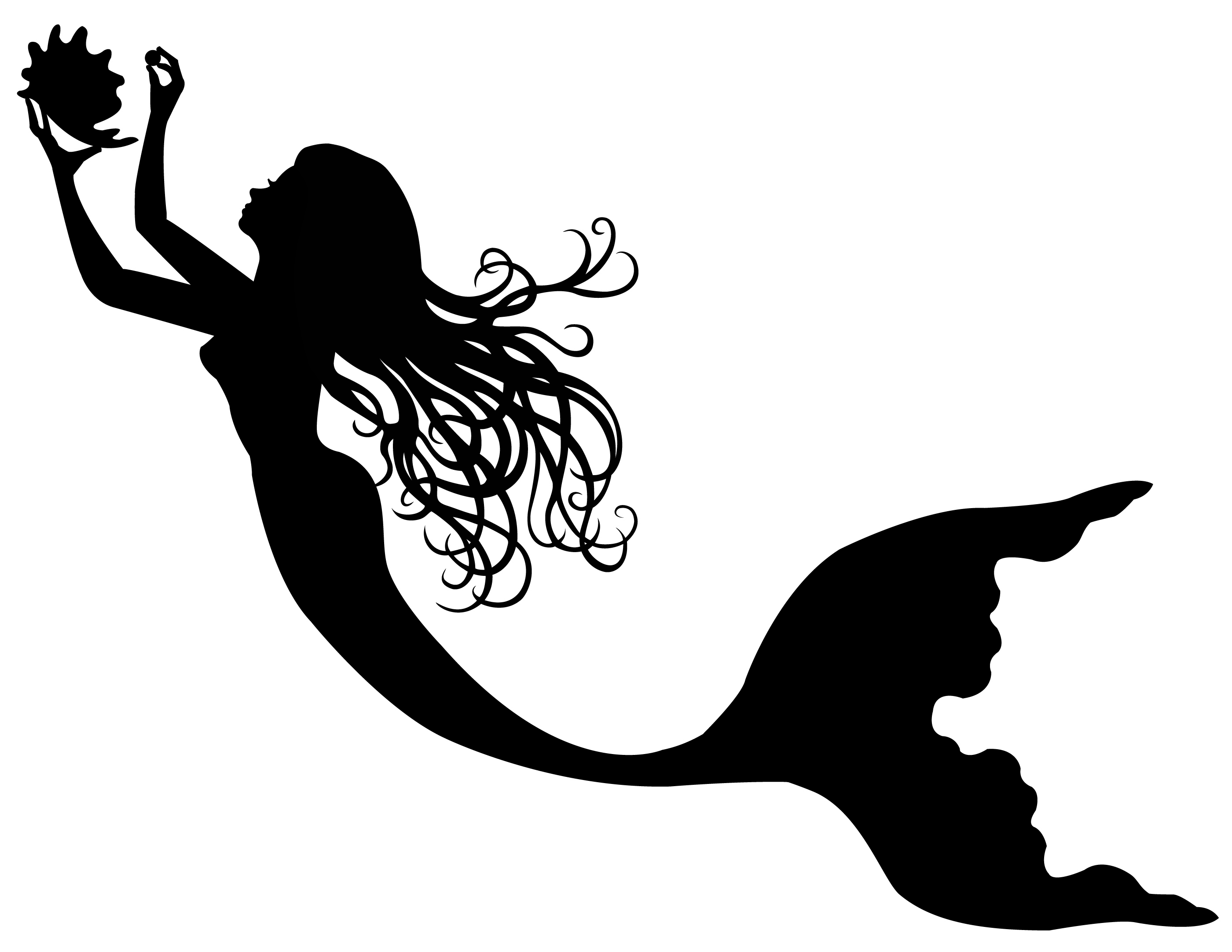 Related Post With Mermaid Outline Clip Art