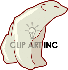 Silhouette Of Sitting Polar Bear Clipart Image Picture Art   130052