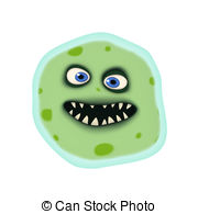 Smiling Green Bacterium Stock Illustrations