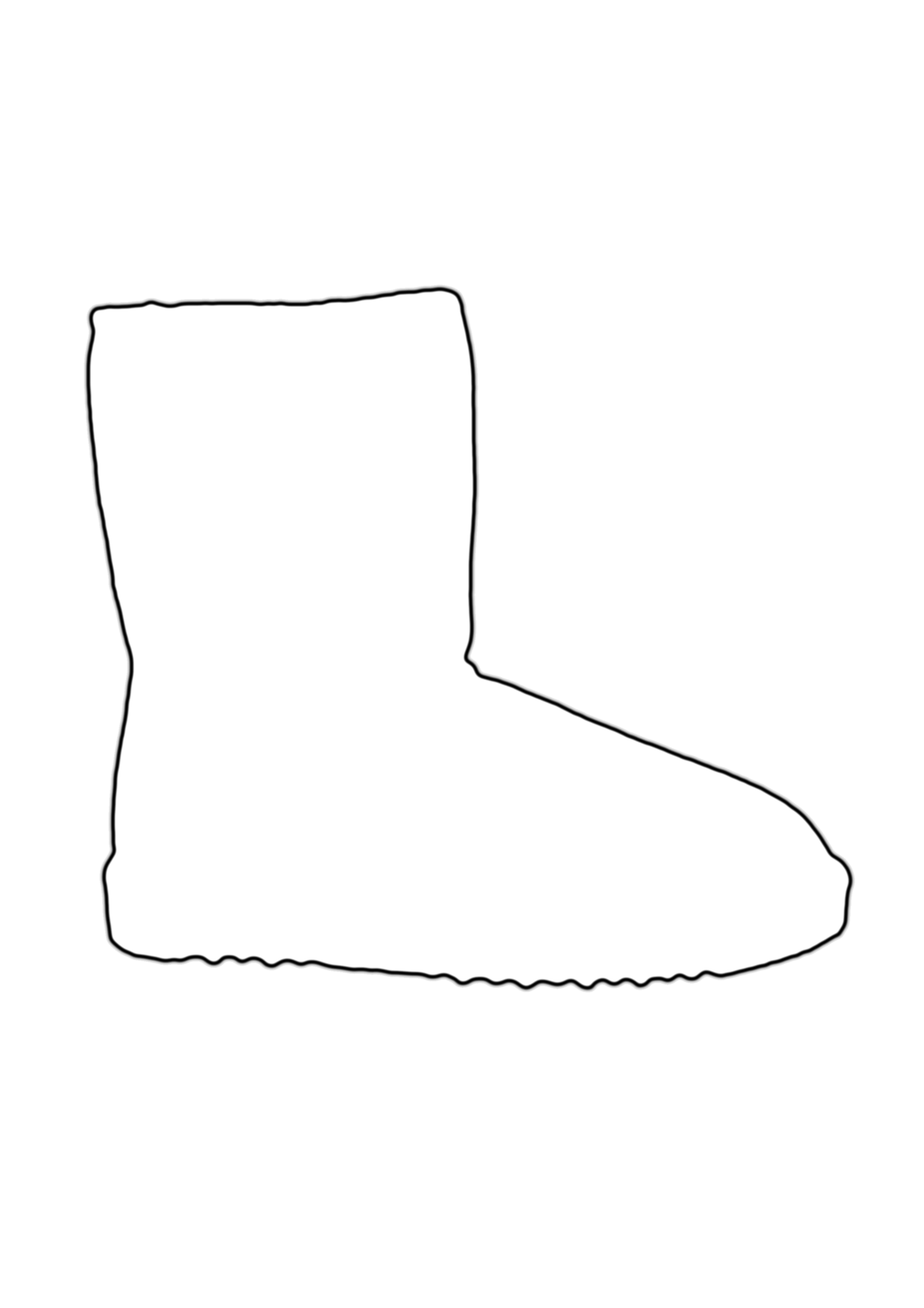 The Boot Kidz   Outline Of Wellington Boot Stencil For Colouring In
