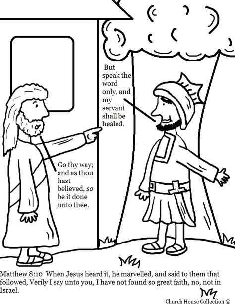 The Centurion Servant Healed Coloring Page More Church Ideas Servant