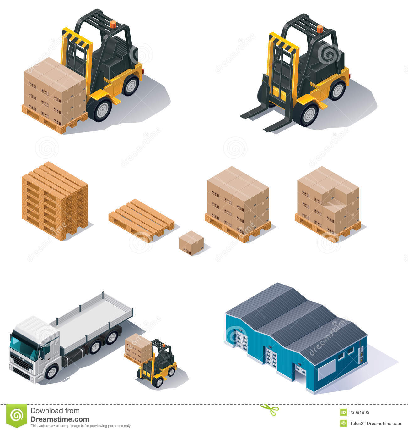 Vector Warehouse Equipment Icon Set Stock Photos   Image  23991993