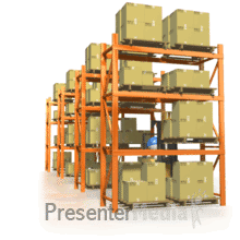Warehouse Reach Truck Moving Pallets Powerpoint Animation