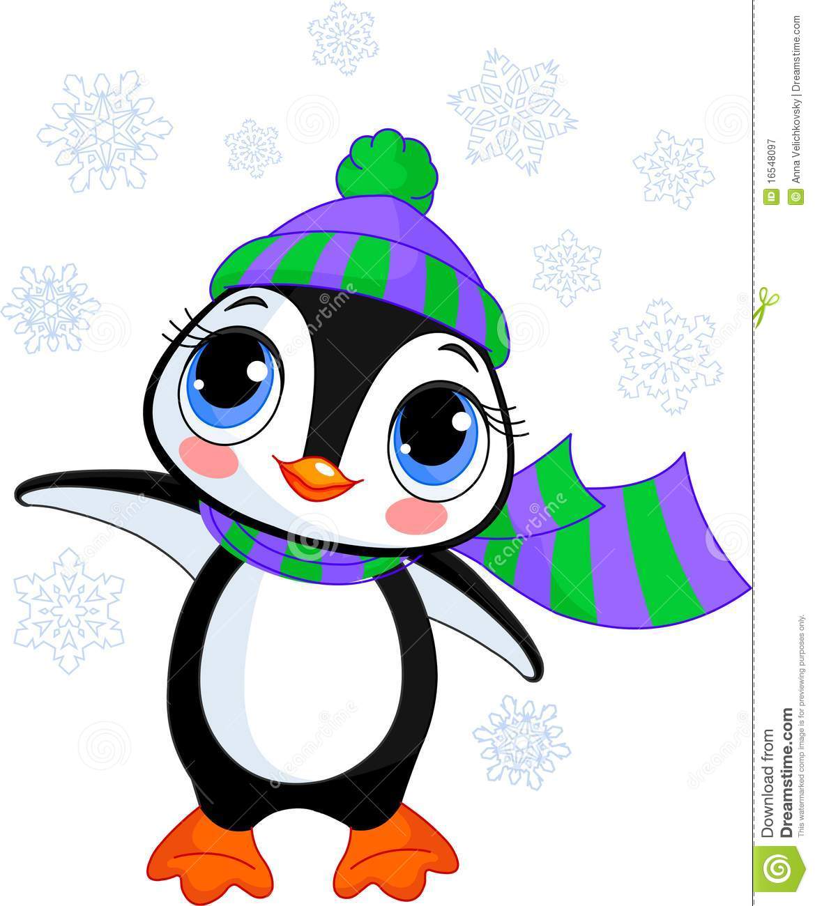 Winter Penguin Clipart Cute Winter Penguin Hat Scarf 16548097 Jpg