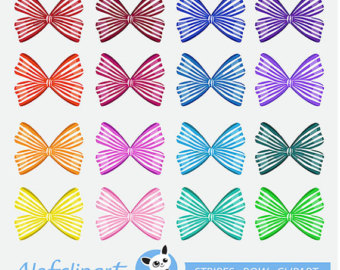 50  Off Sale Ribbons Stripes Bow D Igital Clipart Ribbon Clip Art    