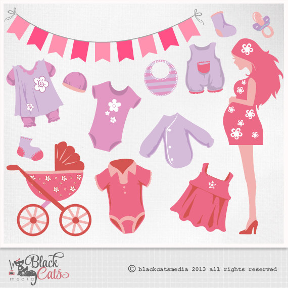 Baby Shower Clip Art Mommy To Be Baby Clothes Girl Showerpink    