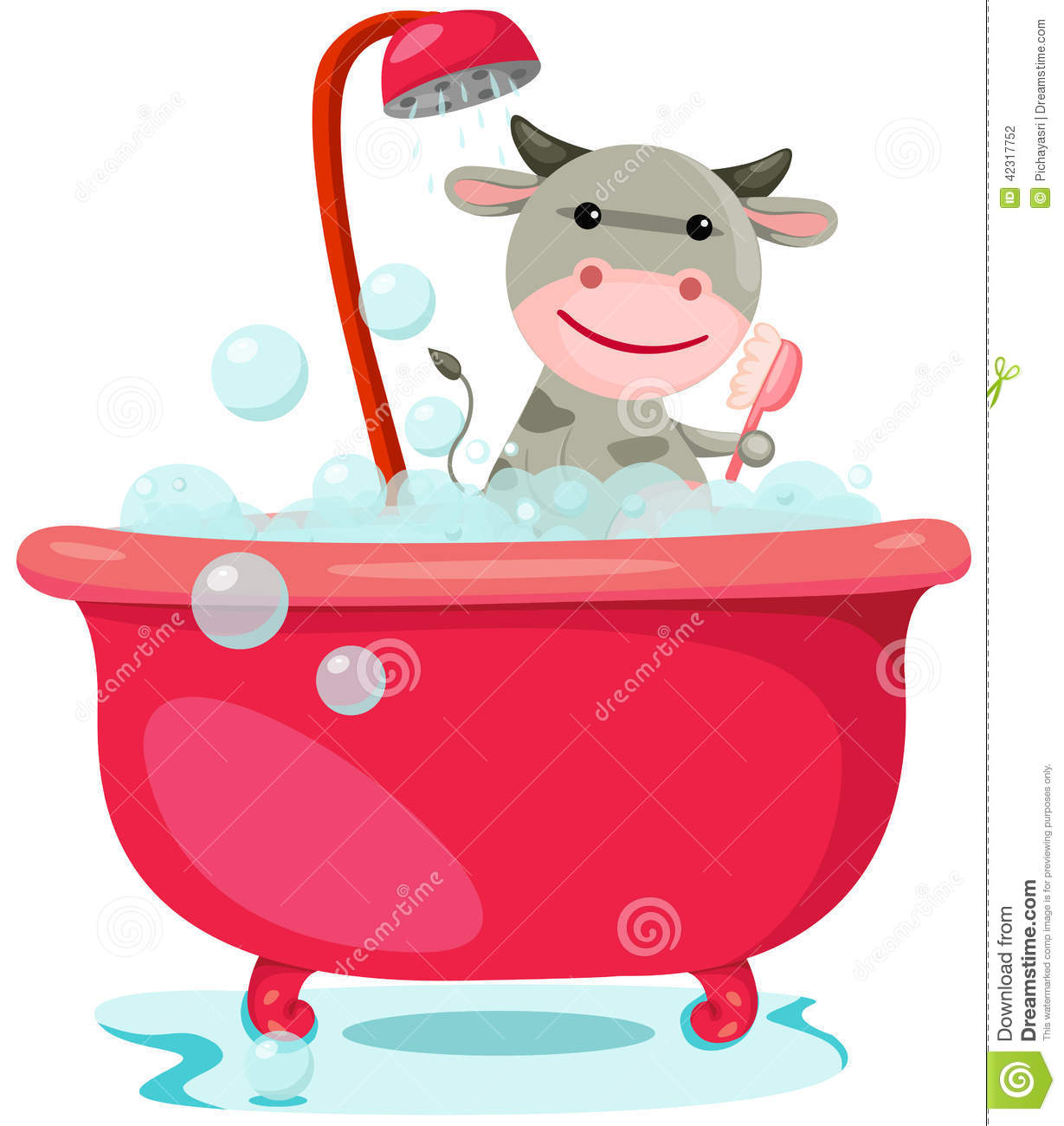 Bathing Cute Cow Stock Vector   Image  42317752