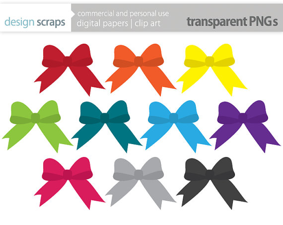 Bow Ribbon Clip Art Graphics Bows Ribbons Digital Clipart Gift Bows    