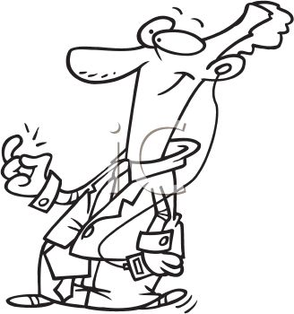 Cartoon Of A Man Snapping His Fingers And Tapping His Toe To A Music