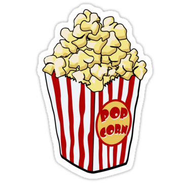 Cartoon Popcorn Bag Stickers By Mdkgraphics   Redbubble