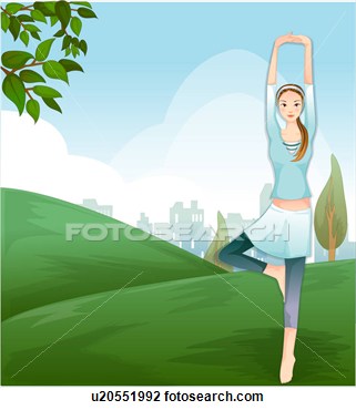 Clip Art Of Park Well Being Hill Outdoors Lifestyle Nature    
