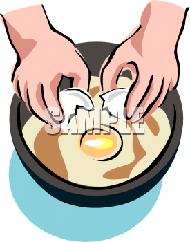 Clipart Picture Of A Pair Of Hands Breaking An Egg Into A Bowl