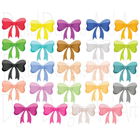 Colorful Bow Clipart Ribbon Bows Clip Art Colorful Ribbon Bows    