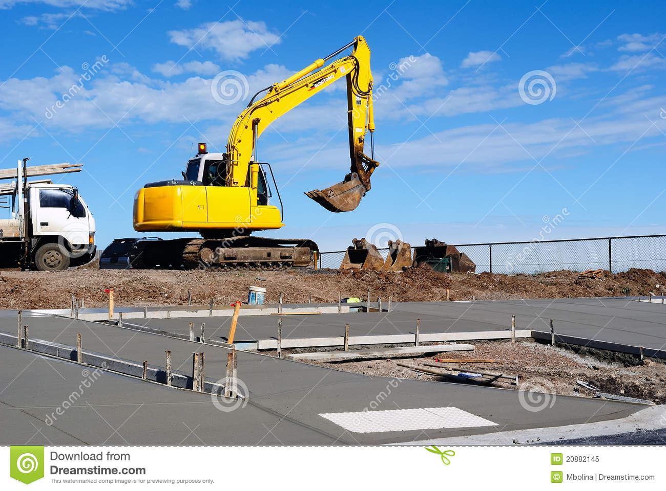 Construction On A New Sidewalk Royalty Free Stock Photo   Image