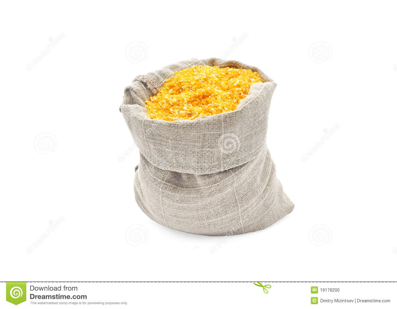Corn Grits In A Bag  Stock Photo   Image  19178200