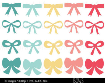 Digital Bow Clipart Clip Art Bows Ribbon Pink Bow Gift Bow    