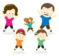 Family Doing Jumping Jacks Illustration Of A Happy Royalty Free Stock