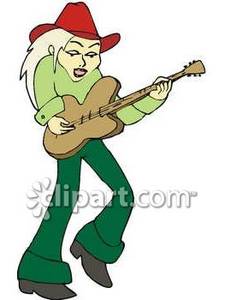 Female Country Singer   Royalty Free Clipart Picture