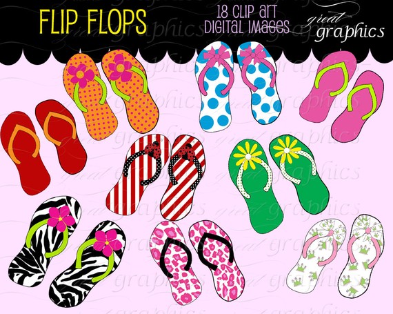 Flip Flop Clip Art Flipflop Digital Clipart Flip Flop Flipflops    