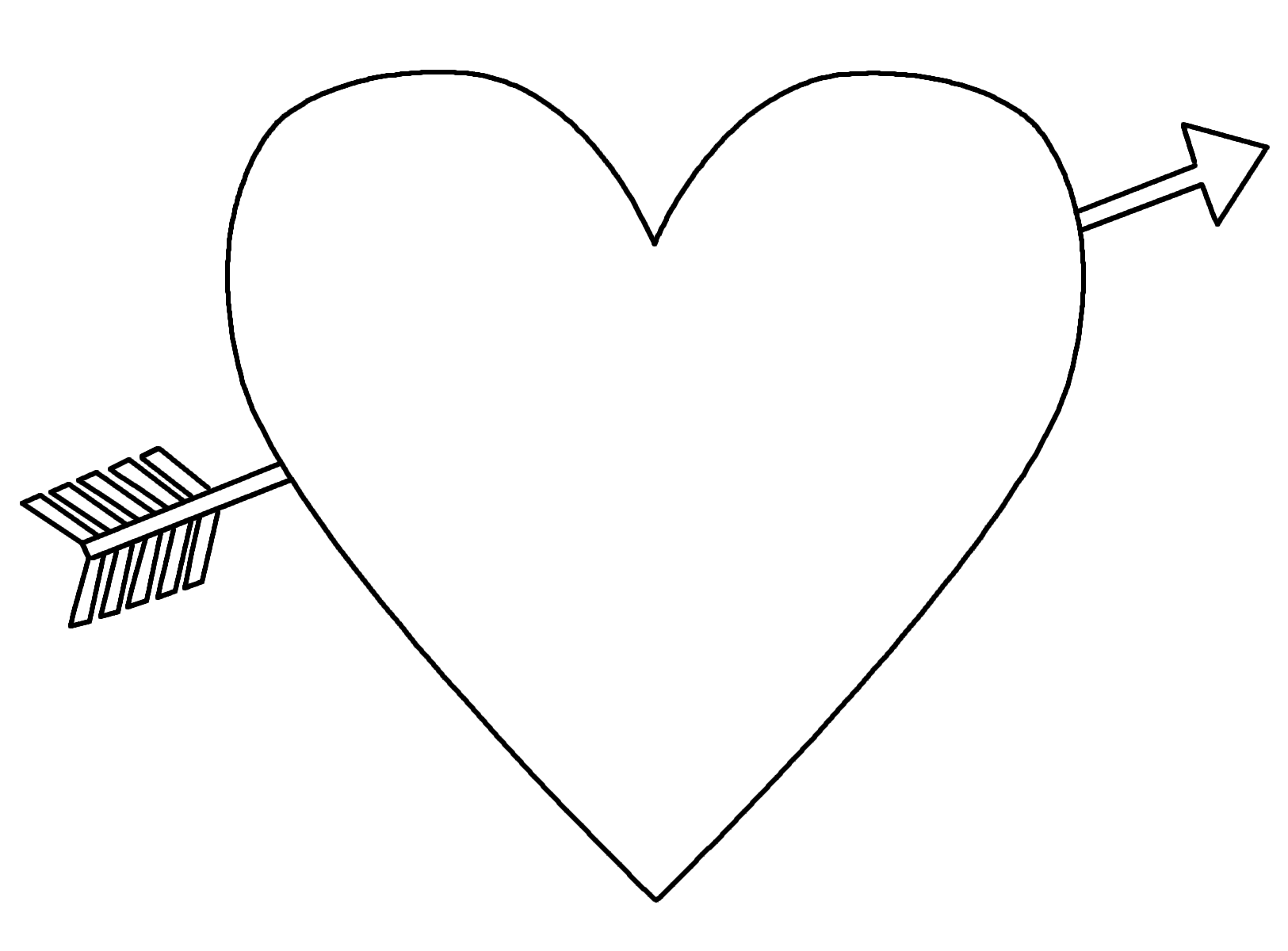 Heart With An Arrow   Coloring Page  Valentine S Day