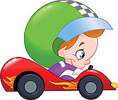 Kid Race Car Driver   Royalty Free Clip Art